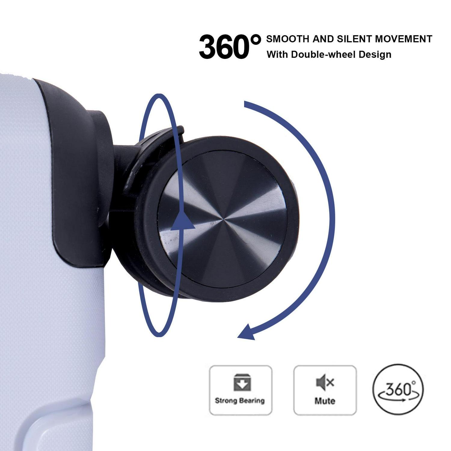 Aukfa Hardshell Suitcase Spinner Wheels PP Luggage Sets with TSA Lock - 3-Piece Set (20/24/28) - Silver - Image 5