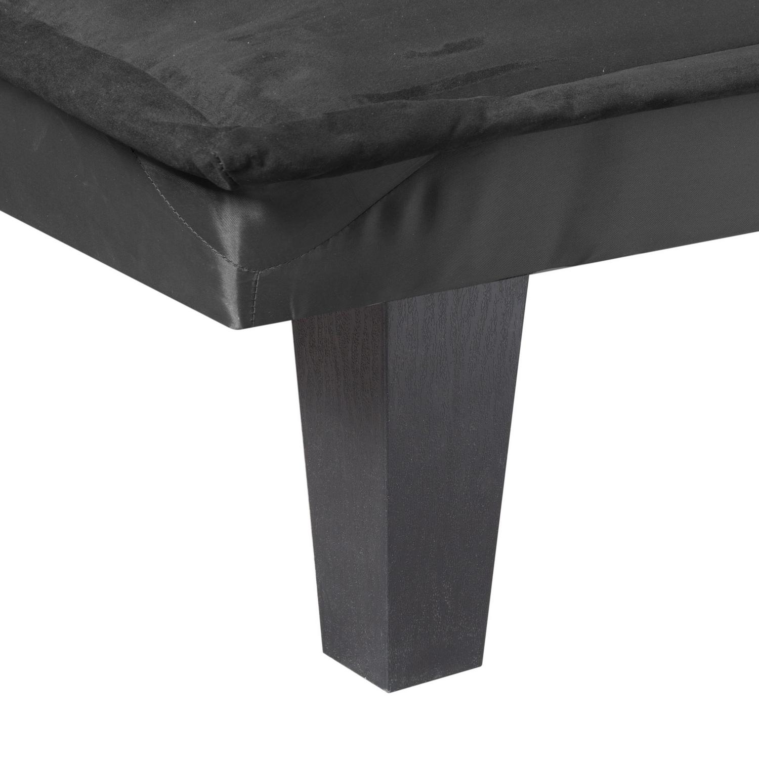 Aukfa Studio Futon Convertible Sofa Bed, Tufted Back, Faux Suede, Black - Image 8