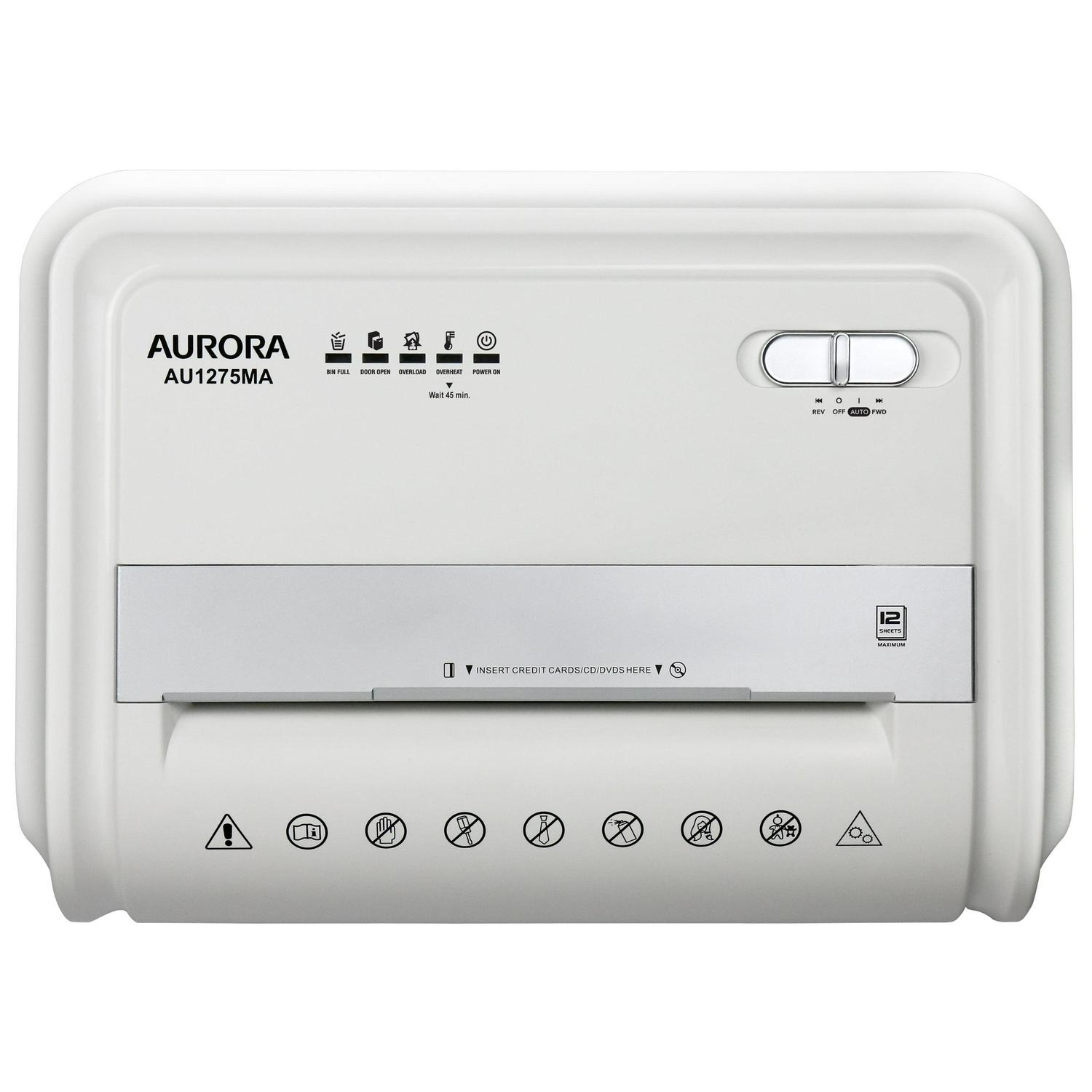 Aurora AU1275MA High-Security 12-Sheet Micro-Cut Shredder, Anti-Jam, CD/DVD Credit Card, Pullout Basket, 60 min Duty Cycle - Image 5