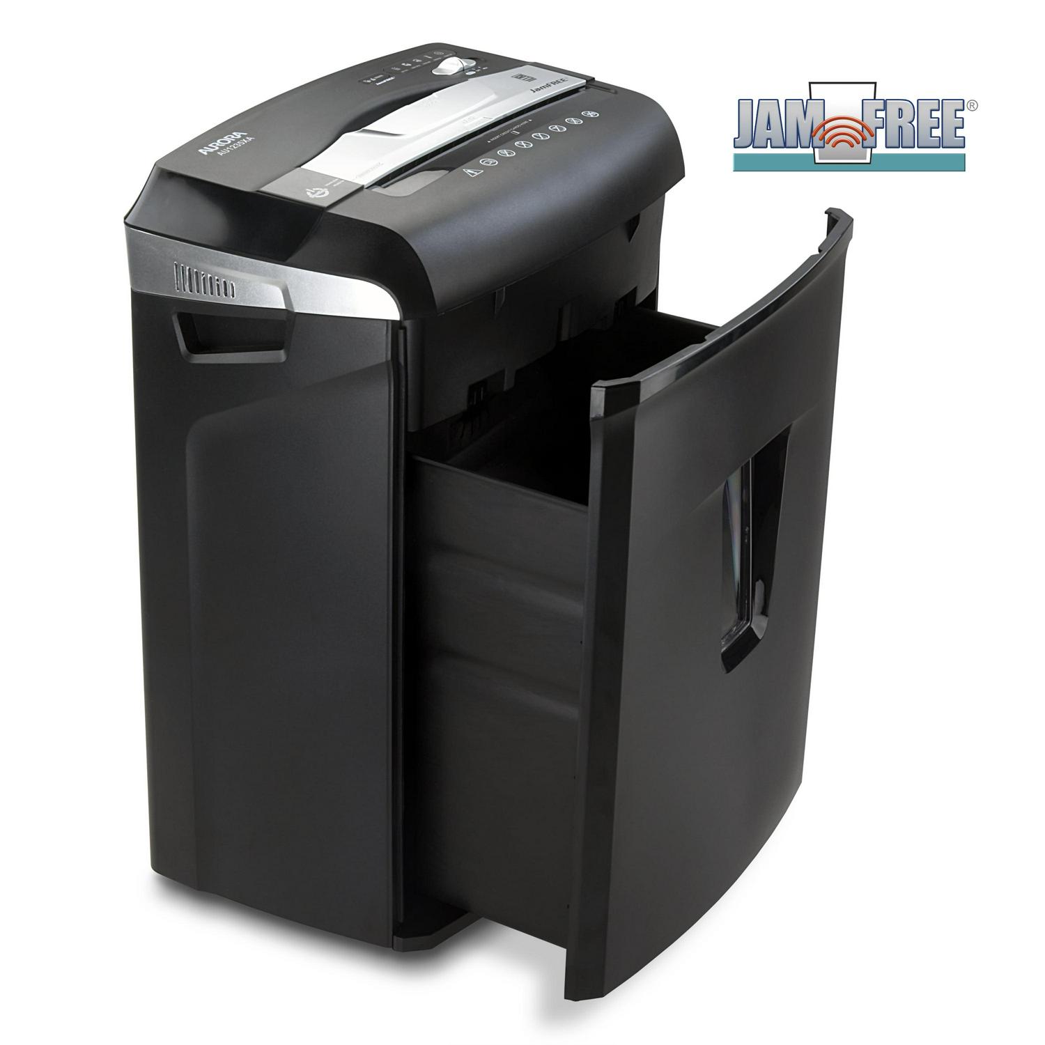 Aurora JamFree AU1235XA 12-Sheet Cross-Cut Paper/Credit Card Shredder with Pull-Out Wastebasket - Image 2