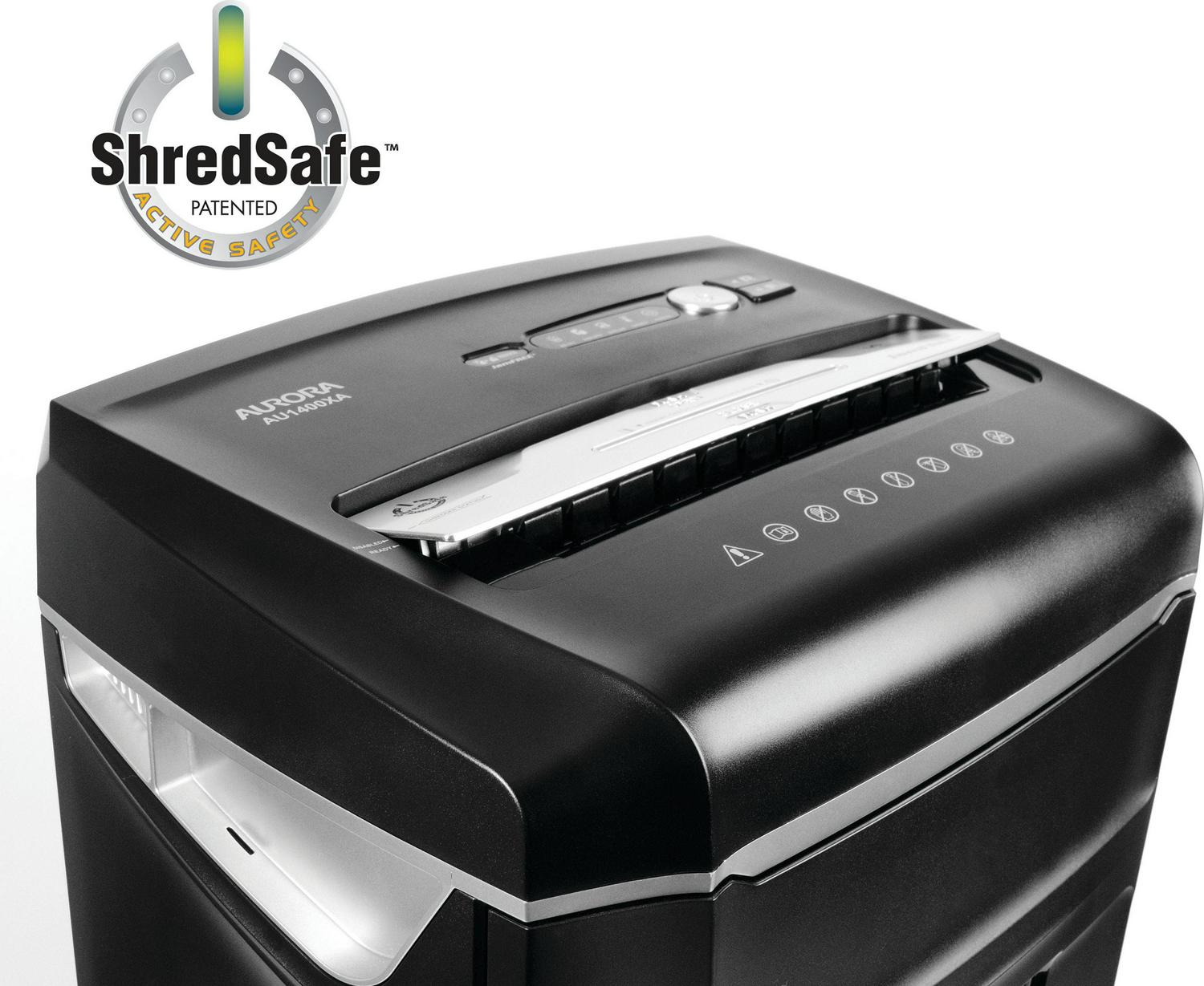 Aurora GB Jam-Free AU1400XA 14-Sheet Cross-Cut Paper/CD/Credit Card Shredder - Image 5