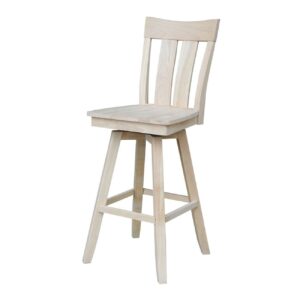 Ava Bar height Stool - With Swivel Seat - 30" Seat Height Unfinished