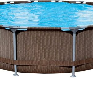 Avenli 14ft x 33" Rattan Series Round Steel Frame Above-Ground Swimming Pool