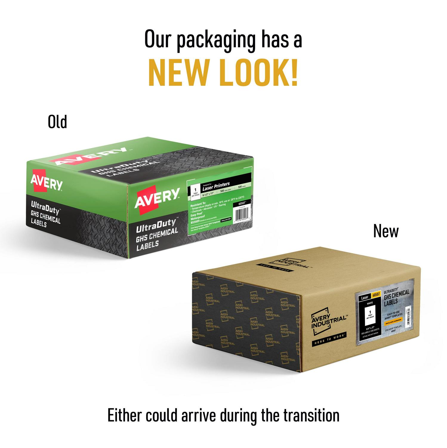 Avery UltraDuty GHS Chemical Labels, Permanent Adhesive, Waterproof, UV Resistant, 8-1/2" x 11", 500 Labels (60507) - Image 3