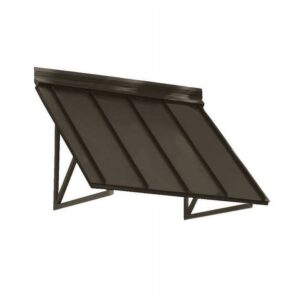 Awntech 3.67 Ft Houstonian Standing Seam Metal Fixed Awning Canopy (44in x 24in x 24in), Bronze
