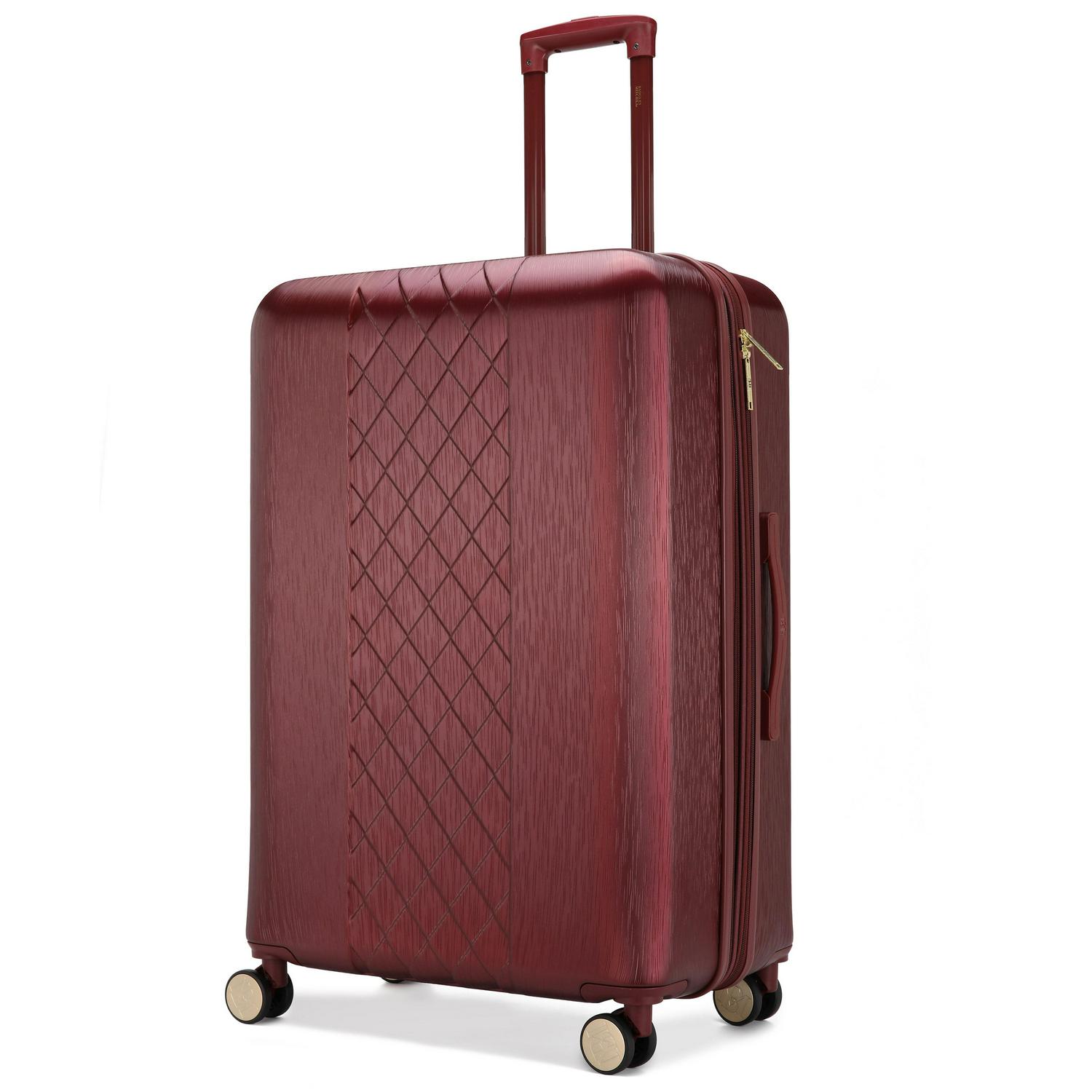 BADGLEY MISCHKA Diamond 3 Piece Expandable Luggage Set (Burgundy) - Image 7