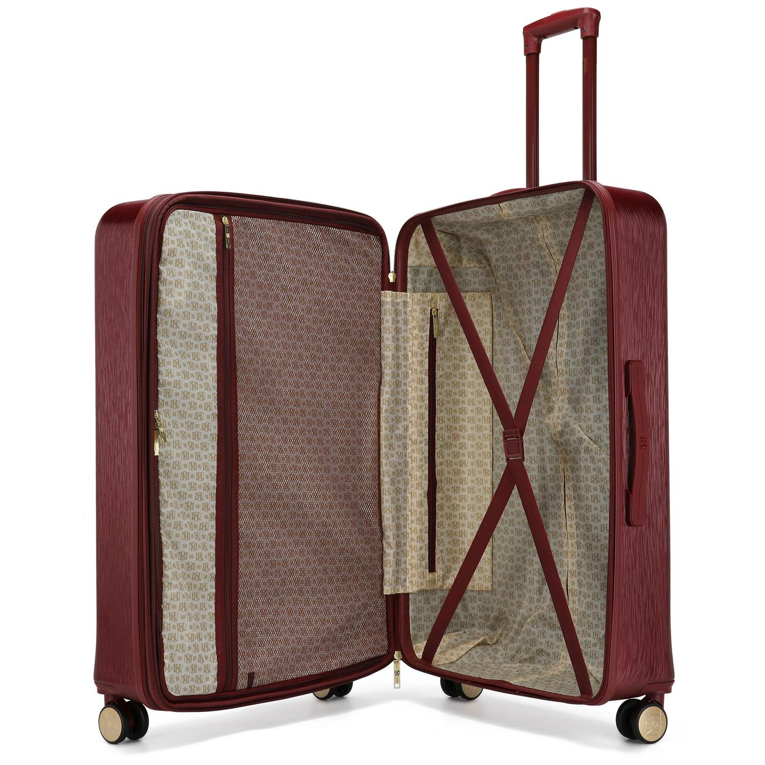 BADGLEY MISCHKA Diamond 3 Piece Expandable Luggage Set (Burgundy) - Image 2