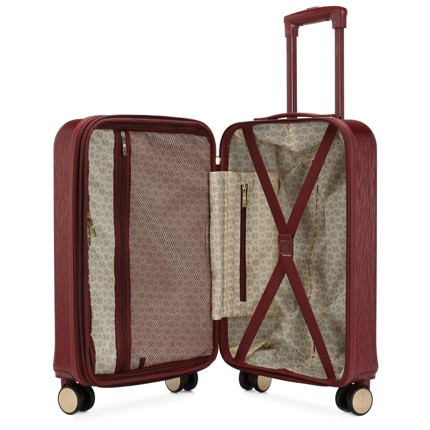 BADGLEY MISCHKA Diamond 3 Piece Expandable Luggage Set (Burgundy) - Image 12