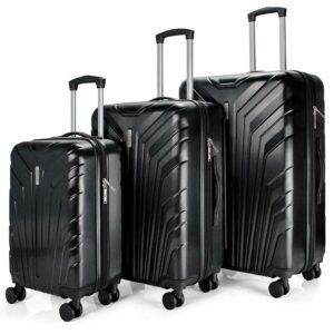BADGLEY MISCHKA Wonder 3 Piece Expandable Luggage Set (Black)