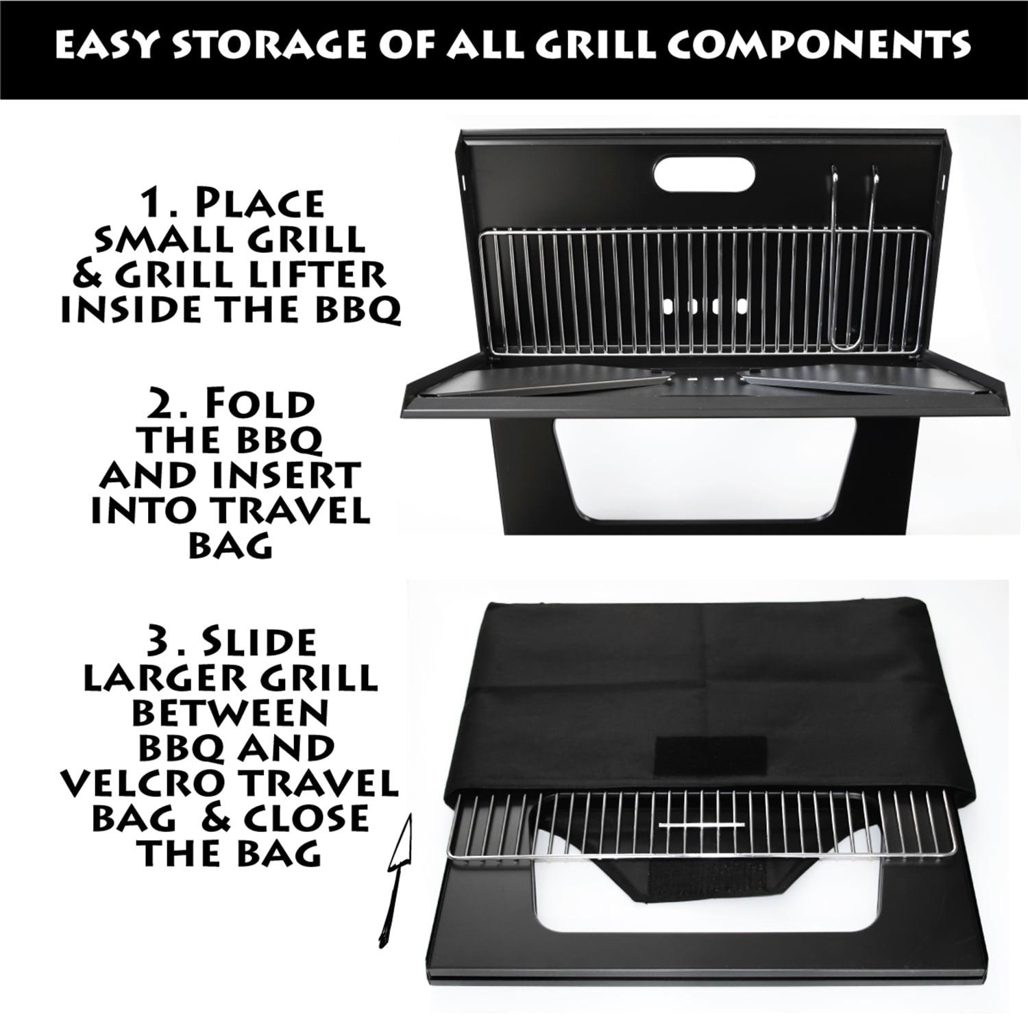 BBQ Croc 19" Portable Easy Grill, Premium Folding X-Grill for Tailgating and Travel - Image 8