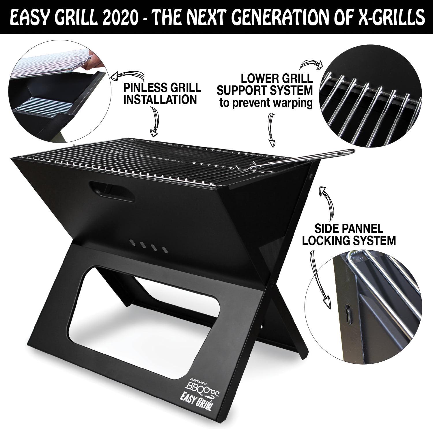 BBQ Croc 19" Portable Easy Grill, Premium Folding X-Grill for Tailgating and Travel - Image 4