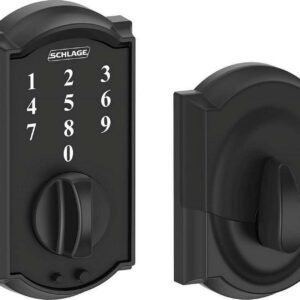 BE375CAM622 12-321 10-116 Camelot Touch Keyless Deadbolt - Matte Black