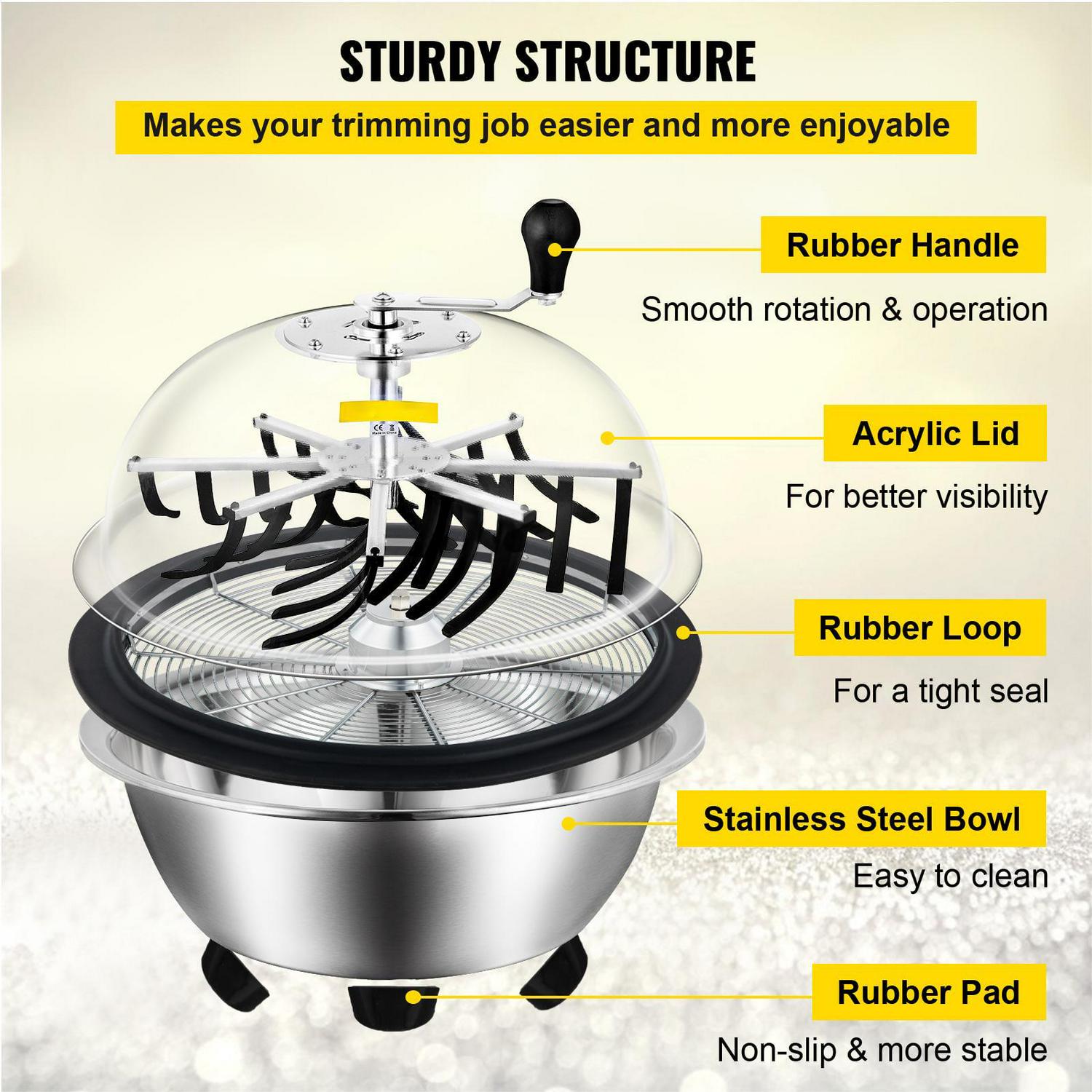 BENTISM 24 inch Hydroponic Pro Bowl Trimmer Leaf Spin Tumble Bud Machine - Image 3