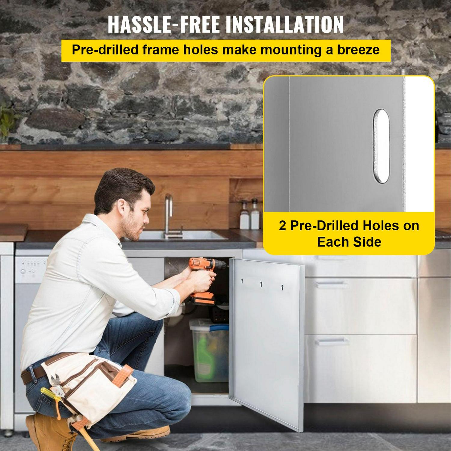 BENTISM 26" DOUBLE WALLED ACCESS DOOR 16 GAUGE OUTDOOR BBQ 304 STAINLESS STEEL BEST QUAL - Image 5