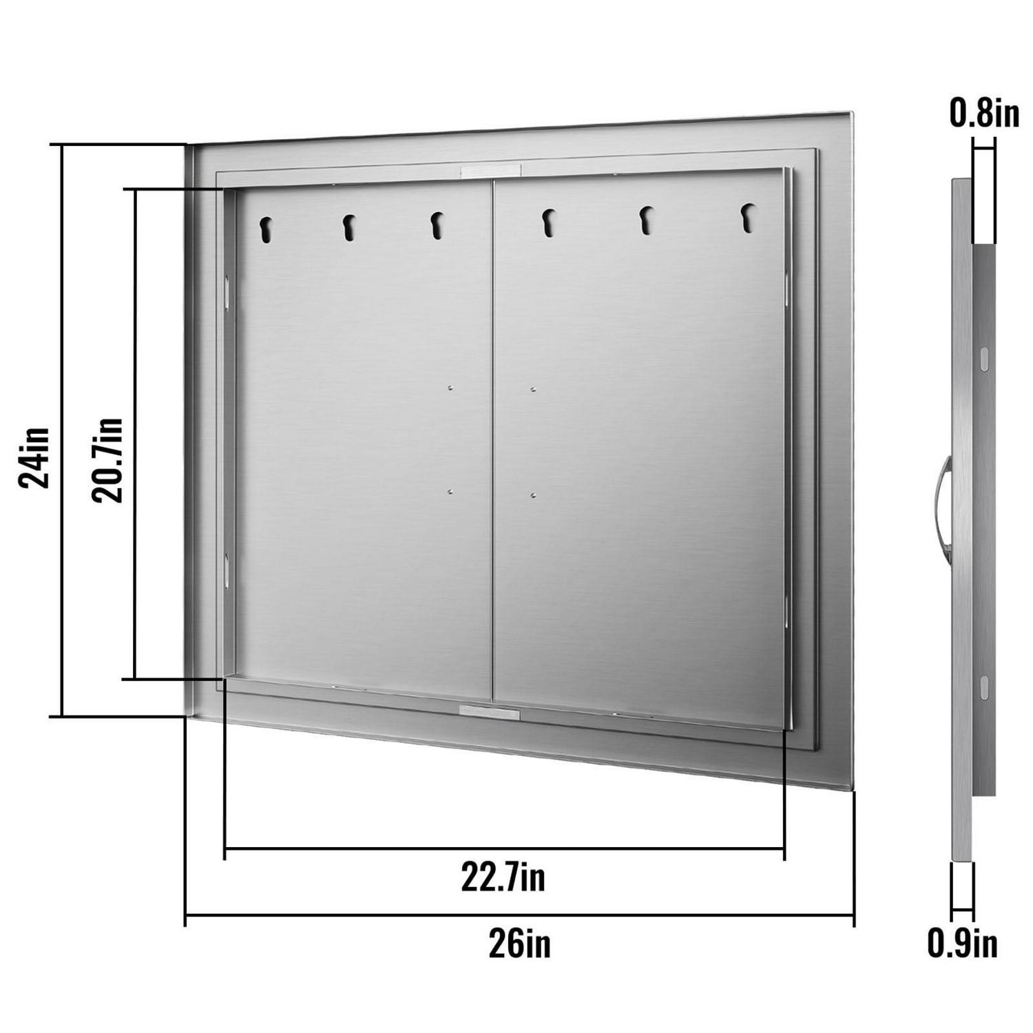BENTISM 26" DOUBLE WALLED ACCESS DOOR 16 GAUGE OUTDOOR BBQ 304 STAINLESS STEEL BEST QUAL - Image 8