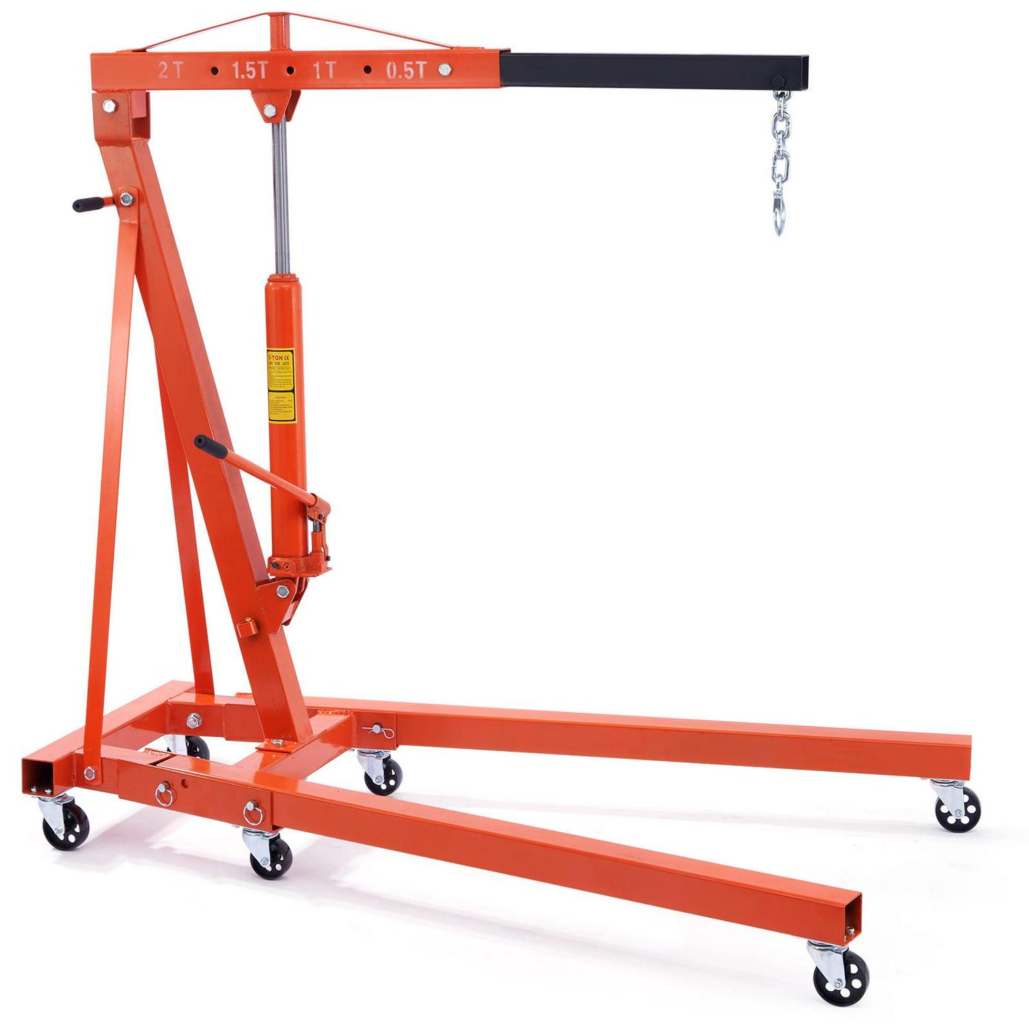 BENTISM 2T Folding Engine Crane Movable Engine Hoist with Load Leveler 4400 lbs/2 ton Heavy-Duty Cherry Picker Shop Crane Adjustable Boom Engine Crane - Image 9
