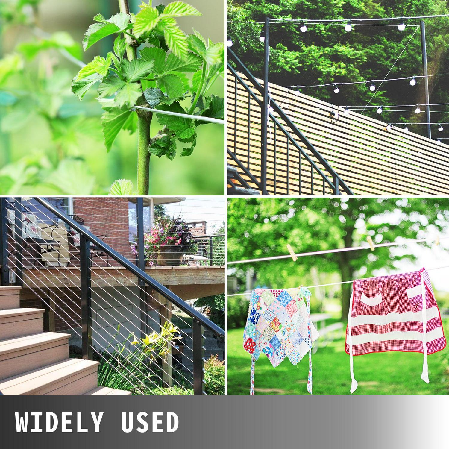 VEVOR 316 Stainless Steel Wire Rope Cable, 3/16", 1x19, 500 ft reel - Image 7