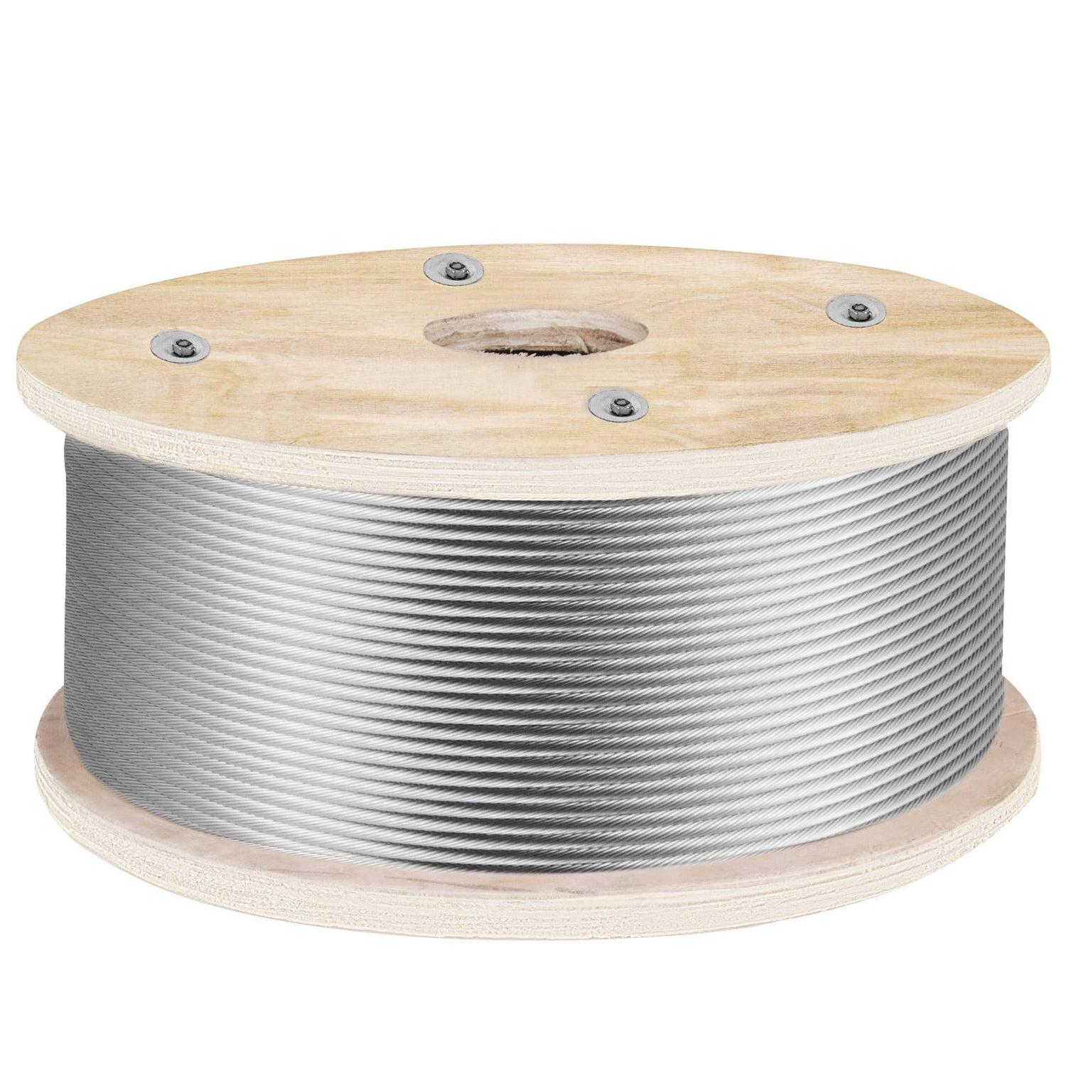VEVOR 316 Stainless Steel Wire Rope Cable, 3/16", 1x19, 500 ft reel - Image 9