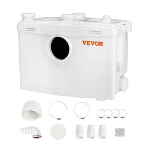 BENTISM 700W 115V Macerator Disposal Pump for back of toilet Basement Macerator Pump with 3 Water Inlets