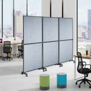 VEVOR Acoustic Room Divider Office Partition Panel 72"x66" 3 Pack in Light Gray