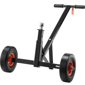 VEVOR Adjustable Trailer Dolly, 600lbs Tongue Weight Capacity, Carbon Steel Trailer Mover with 16''-24'' Adjustable Height, 1-7/8'' Hitch Ball & 10'' Solid Tires