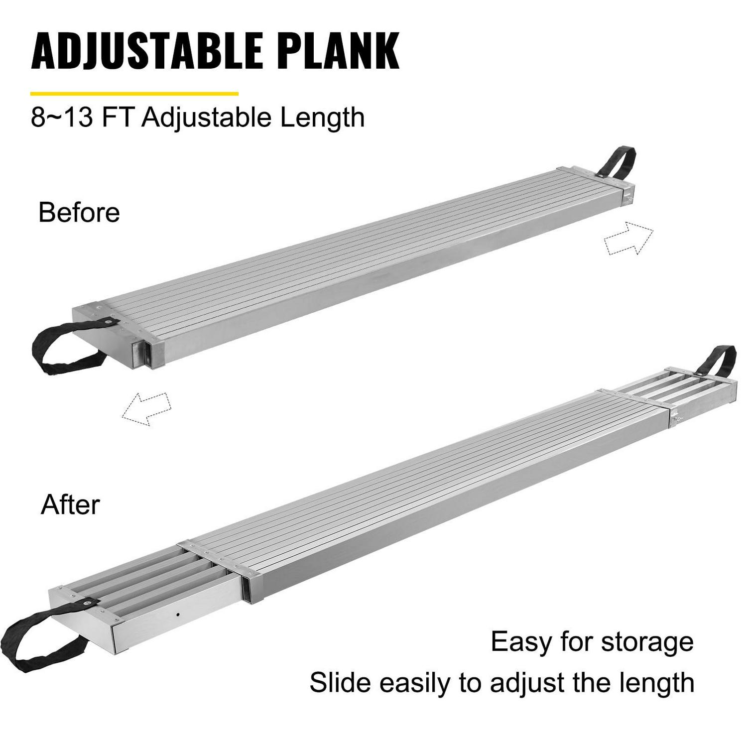 BENTISM Aluminum Work Plank Telescoping Plank 13ft w/ 440lb Capacity Scaffold Plank - Image 3