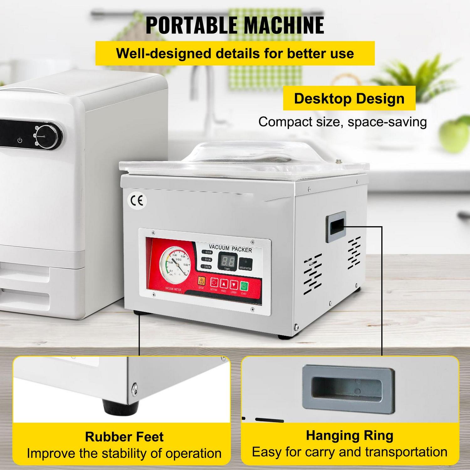 BENTISM Chamber Vacuum Sealer Vacuum Packaging Machine 6.5 cbm/h Pump Rate 110V - Image 6