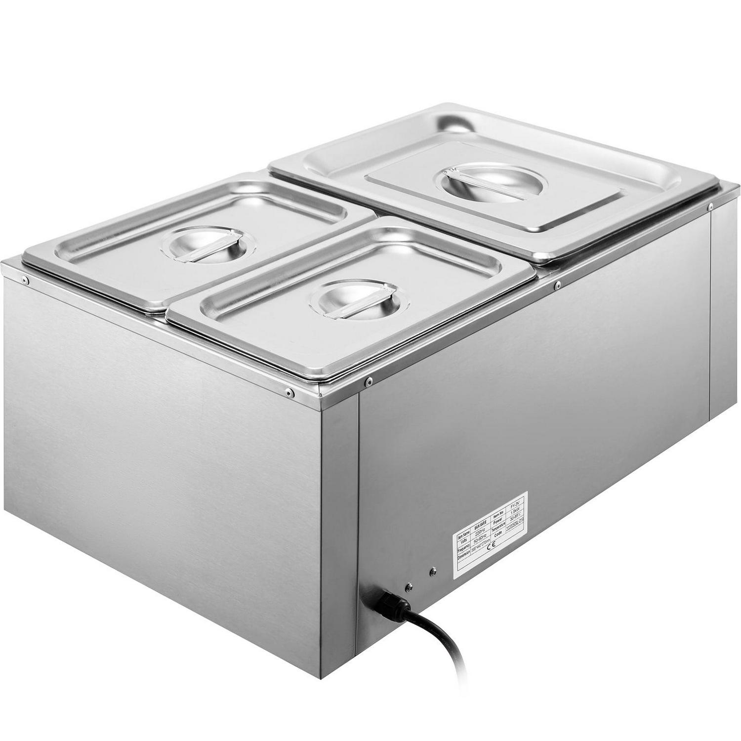BENTISM Commercial Food Warmer Bain Marie 3-Pan 24Qt Buffet Food Warmer Stainless Steel - Image 9