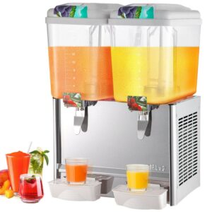 Bentism Plastic 36 L Leak Proof Commercial 2-Compartment Beverage Dispenser