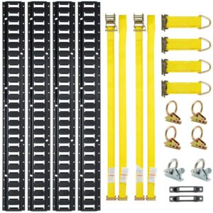 VEVOR E-Track Tie Down Rail Kit 18PCs 5' E Track Rails Enclosed Cargo Trailer
