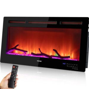 BENTISM Electric Fireplace Linear Fireplace 36'' Wall-mounted or Recessed w/Remote