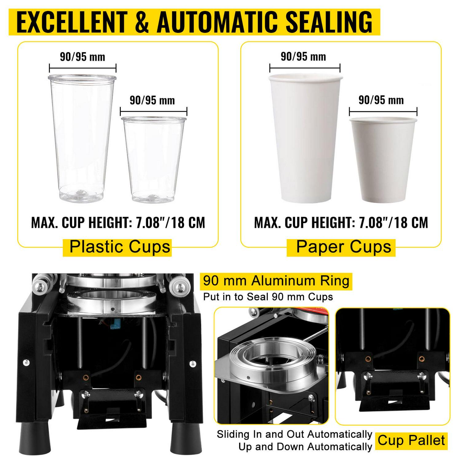 BENTISM F1 420W Fully Automatic Cup Sealing Machine Coffee Bubble Boba Tea Milk - Image 5