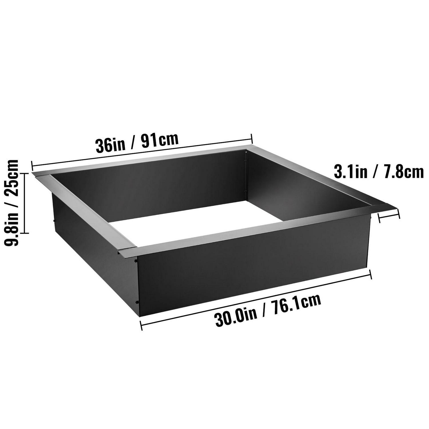 BENTISM Fire Pit Ring, 30" Square Fire Pit Insert, Heavy Duty Steel Fire Ring, DIY Bonfire Liner with Tongs Insert with Simple Installation for Outdoor, Patio, Backyard - Image 8