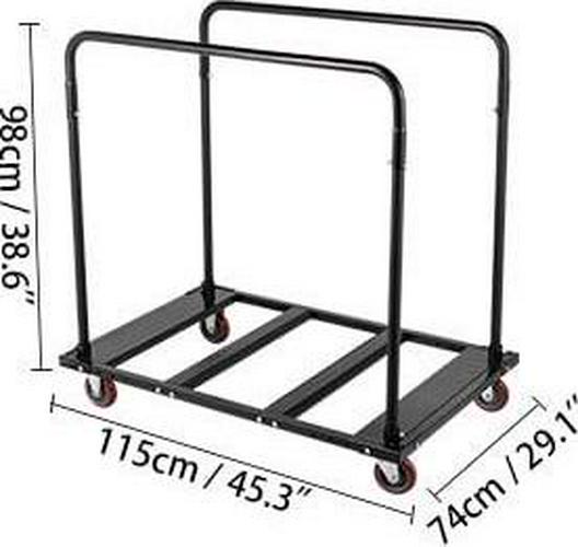BENTISM Folding Table Cart Table Rack for 60” Round Tables 8-10pcs Black Heavy Duty - Image 2