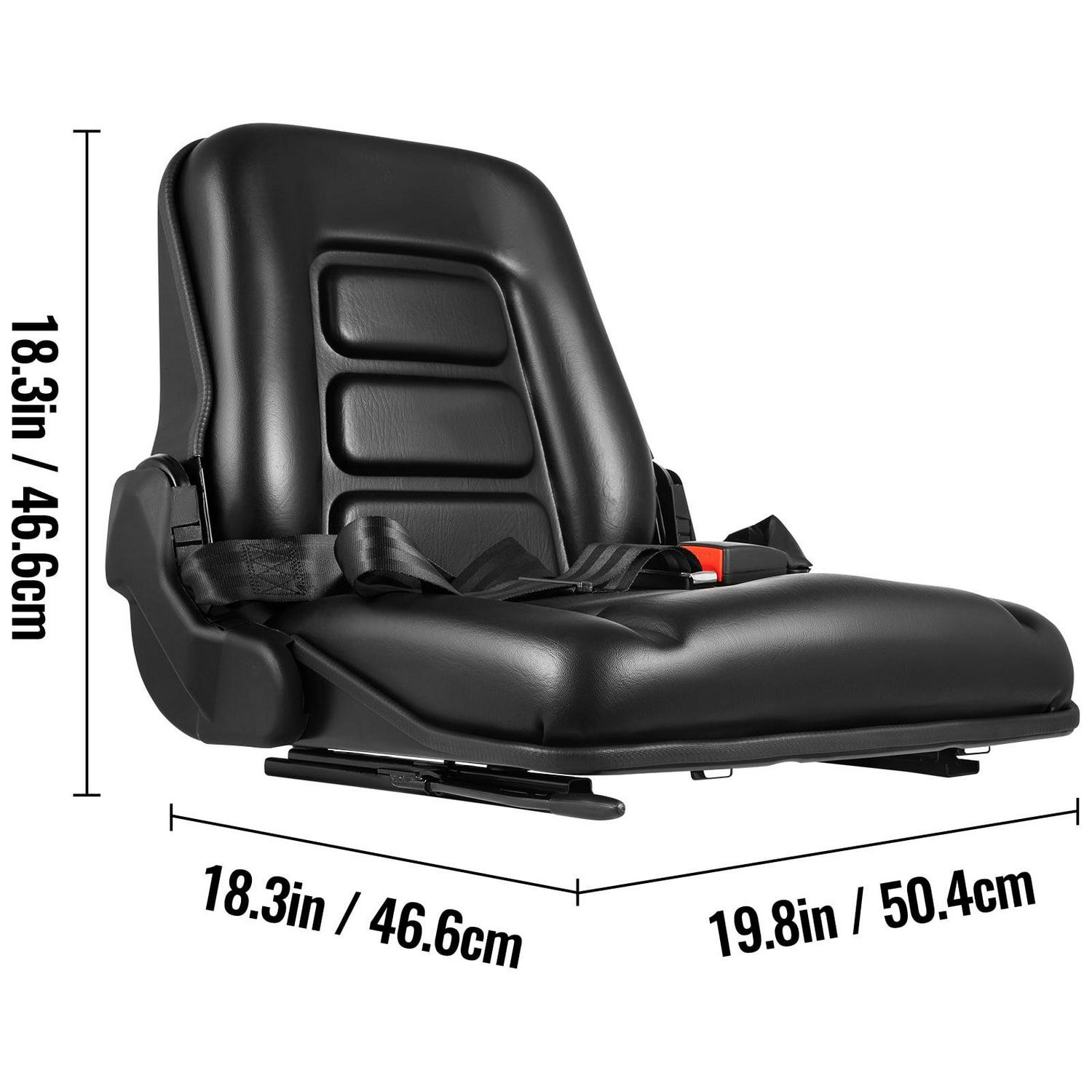 BENTISM Forklift Seat Mower Seat Universal PVC High Back Tractor Seat w/ Seat Belt - Image 8
