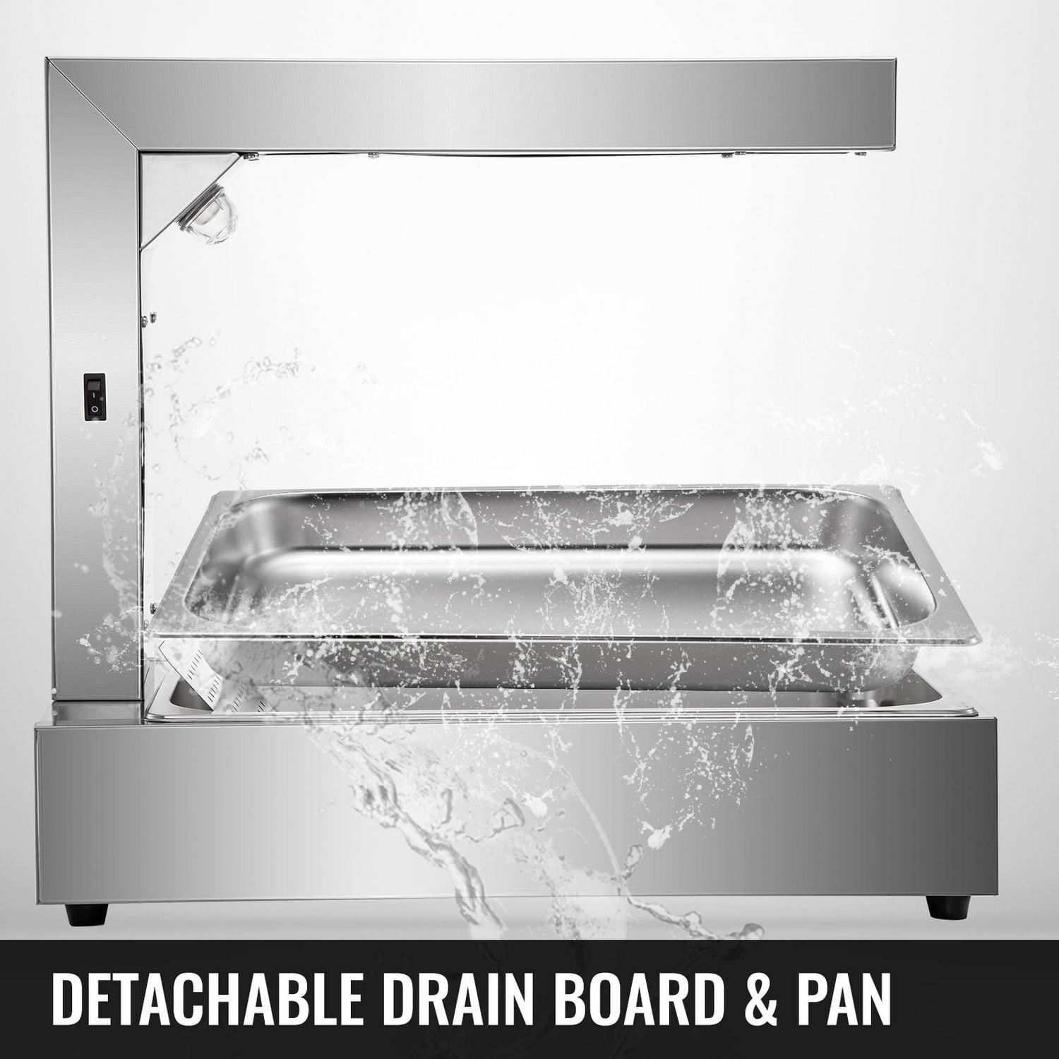 BENTISM Fry Warmer French 22"x13", Fry Heat Lamp, with Detachable Pan, Food Lamp Warmer, SUS - Image 4