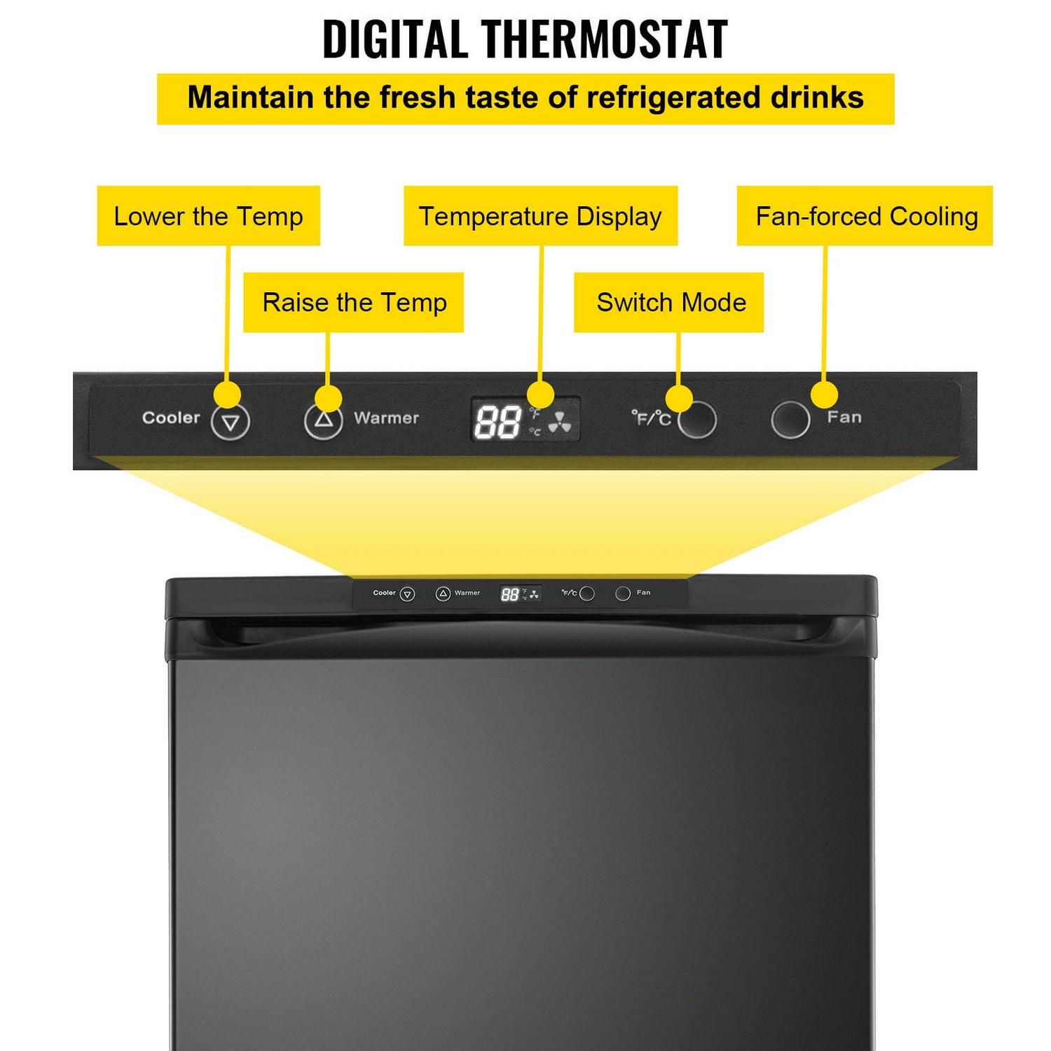 BENTISM Full Size Kegerator Beer Dispenser Refrigerator Black Fridge Double Taps - Image 4