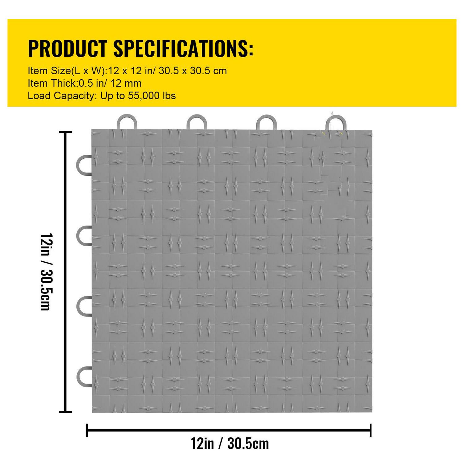 BENTISM Garage Tiles Interlocking Garage Flooring Tiles 12x12" 25 Pack Silver - Image 7