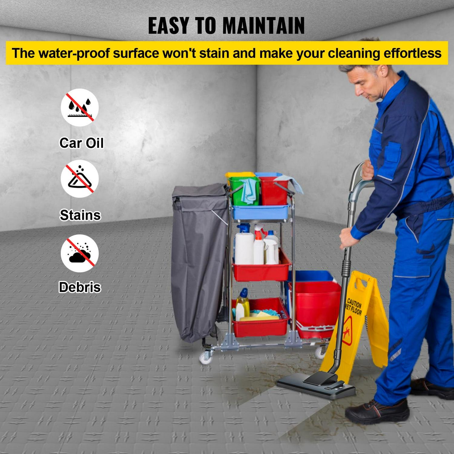 BENTISM Garage Tiles Interlocking Garage Flooring Tiles 12x12" 25 Pack Silver - Image 6