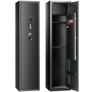 BENTISM Heavy-Duty Gun Safe for 5 Rifles & 4 Pistols, Digital Keypad Lock, LED Light, Alarm System