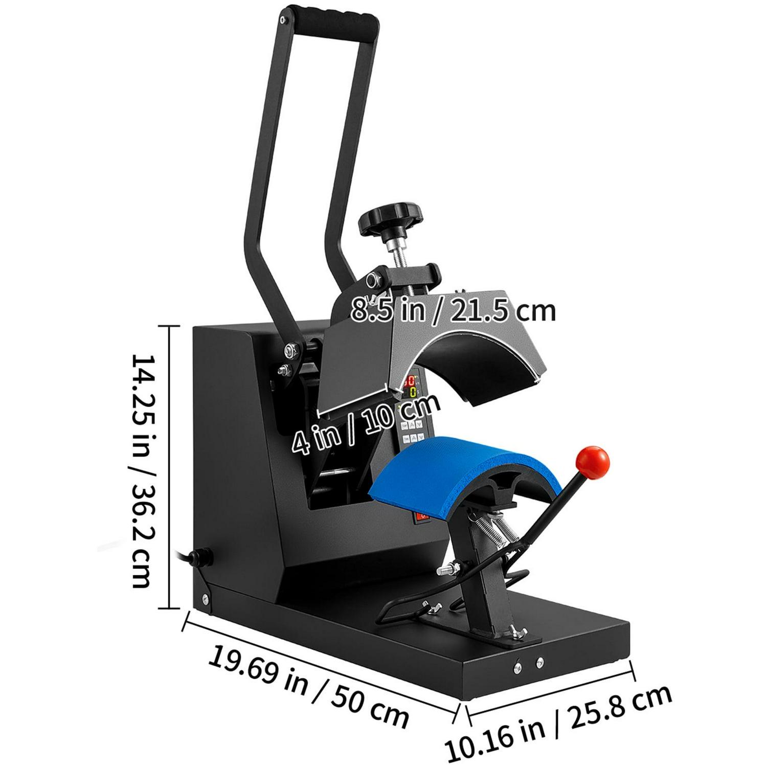 BENTISM Hat Heat Press, 4-in-1 Cap Heat Press Machine, Clamshell Sublimation Transfer, LCD Digital Timer Temperature Control with 4pcs Curved Heating Elements (6x3/6.7x2.7/6.7x2.7/8.1x3.5) - Image 8