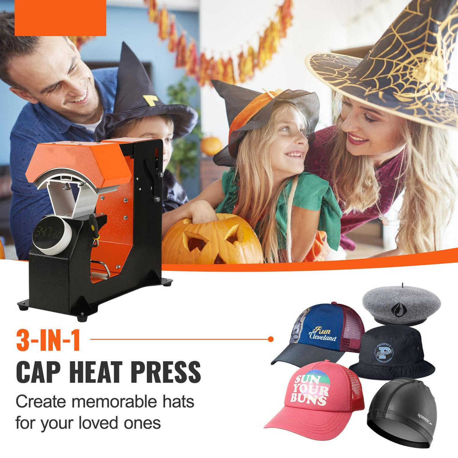 BENTISM Hat Heat Press, 3-in-1 Auto Cap Heat Press Machine, 6.4"x3.5 "Clamshell Sublimation Transfer, Automatic Release & Press Knob-style Digital Control Panel, with 3pcs Replaceable Heating Pads - Image 2