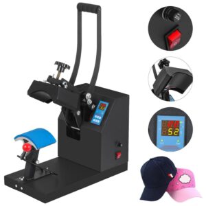 BENTISM Hat Heat Press Machine for Caps 5.5" X 3.5", Cap Heat Press for Stuctured Hats and Sublimation Projects, Heat Transfer Printing with Digital LCD Timer & Temperature Control