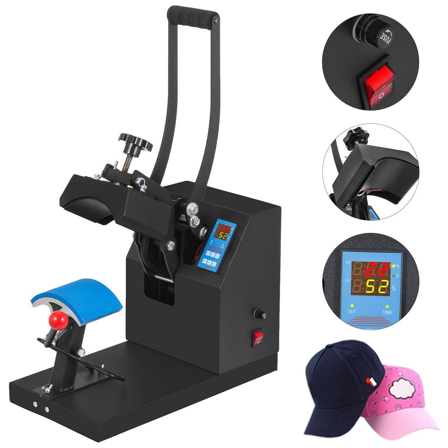 BENTISM Hat Heat Press Machine for Caps 5.5" X 3.5", Cap Heat Press for Stuctured Hats and Sublimation Projects, Heat Transfer Printing with Digital LCD Timer & Temperature Control