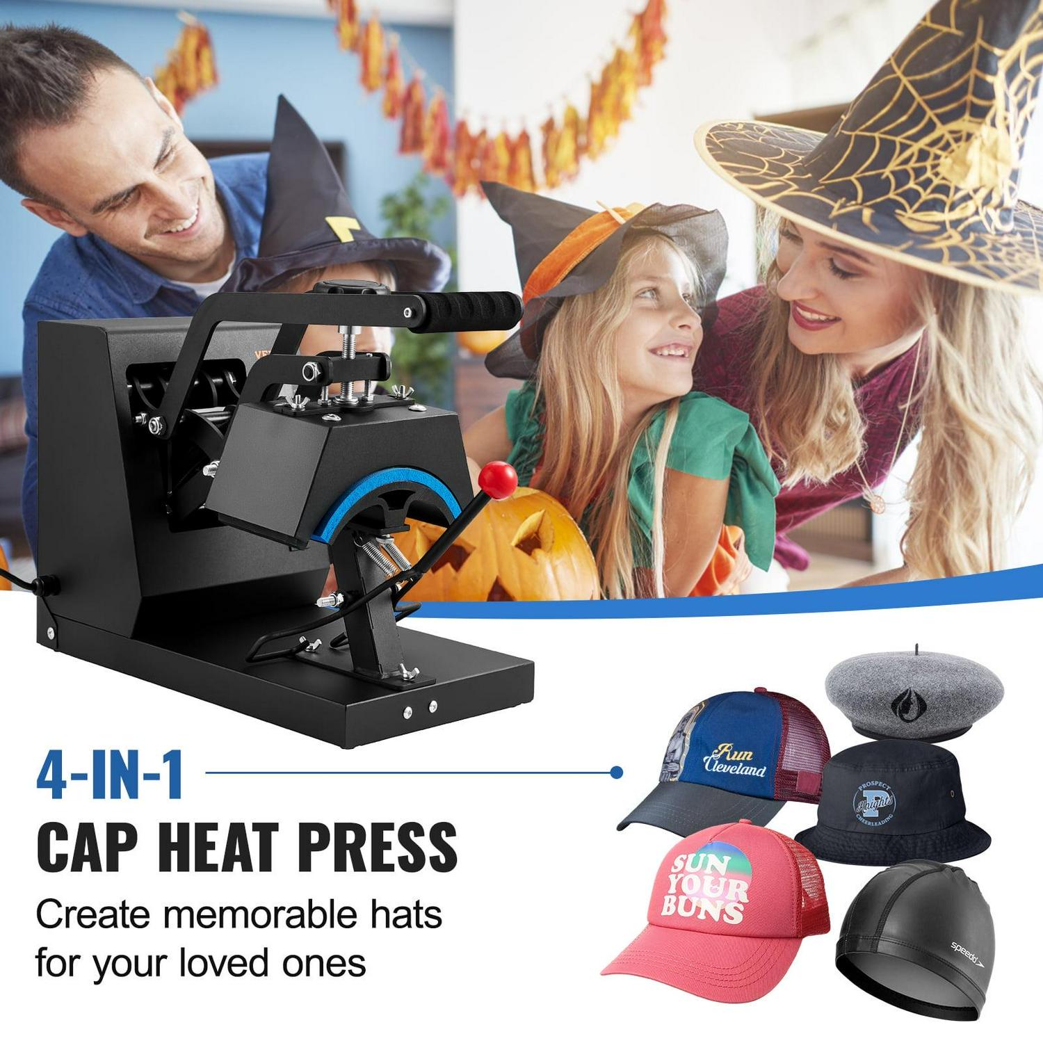 BENTISM Hat Heat Press, 4-in-1 Cap Heat Press Machine, Clamshell Sublimation Transfer, LCD Digital Timer Temperature Control with 4pcs Curved Heating Elements (6x3/6.7x2.7/6.7x2.7/8.1x3.5) - Image 2