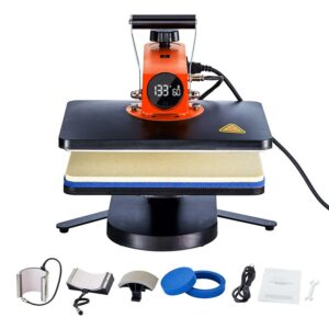 BENTISM Heat Press Machine 5 in 1, 12" X 15" Professional Heat Transfer Digital Sublimation Machine 360° Swing Away for T Shirts Mugs Hat Plate Cap Bag
