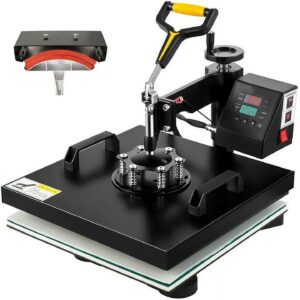 VEVOR Heat Press Machine 2 in 1, 15"x15" 360° Swing Away Digital Sublimationwith Teflon Coated, Digital Precise Heat Control, Powerpress for T-Shirts Hats Caps