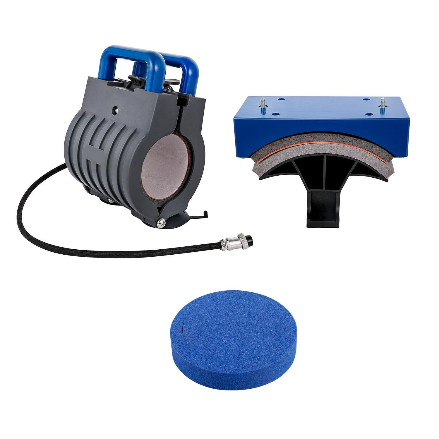 BENTISM Heat Press Machine 5 in 1,15" x 15" Dual-Tube Heating Press Sublimation Machine 360° Rotation Swing Away T-Shirt Printing Machine Dual-Tube Heating for DIY T-Shirts Cap & Mugs Blue - Image 9