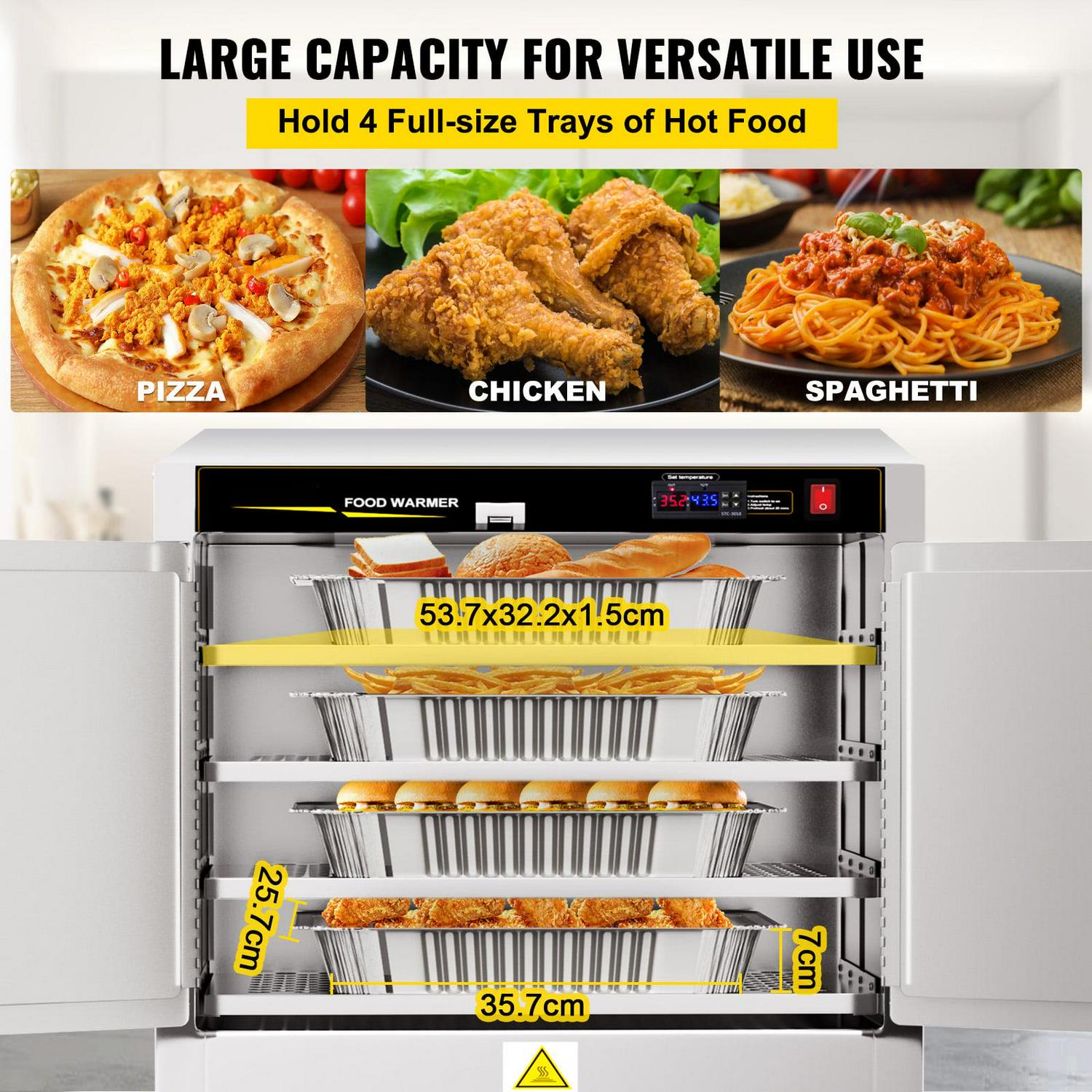 BENTISM Hot Box Food Warmer, 25x15x24in Concession Warmer with Water Tray, Four Disposable Catering Pans, Tested to UL Standards listed - Image 3