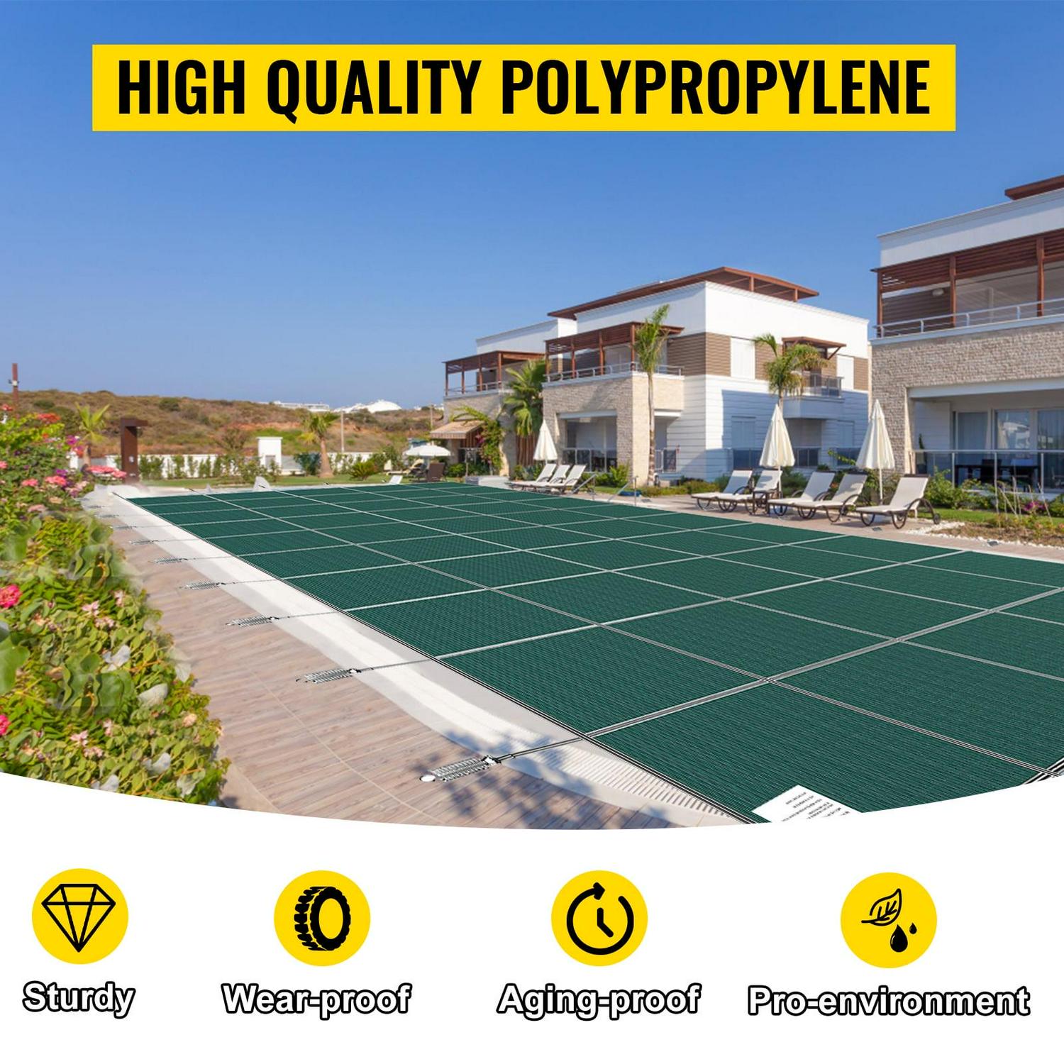 BENTISM Inground Pool Safety Cover Winter Pool Cover 16 x 30 ft with Anchor Tools - Image 4